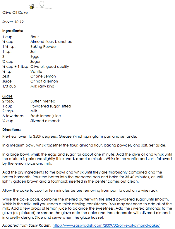 Olive oil cake snippet