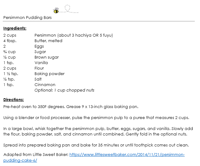 Persimmon Pudding Bars snippet