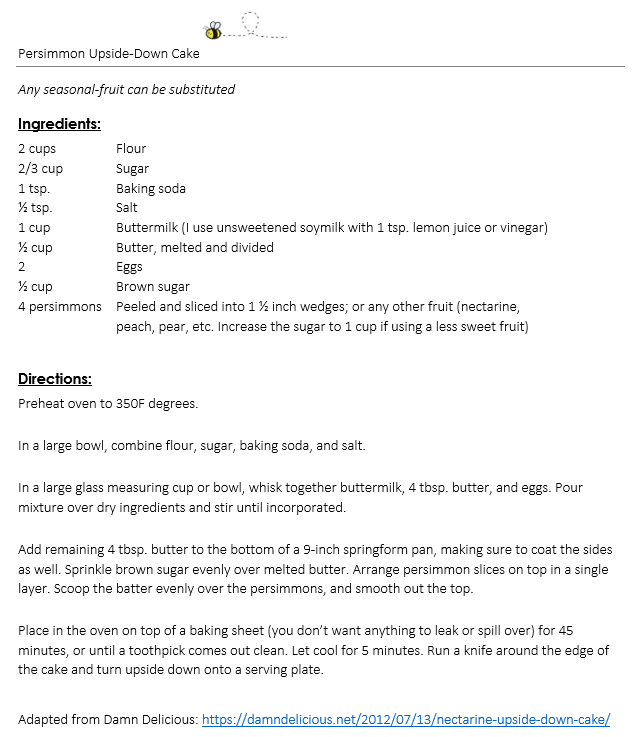 Persimmon Upside-down cake snippet