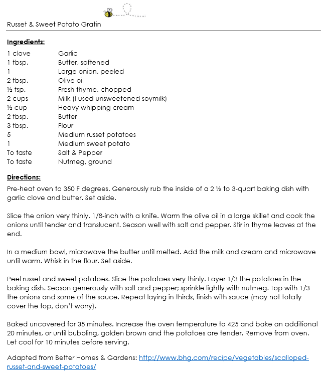 Russet &amp; Sweet Potato Gratin snippet