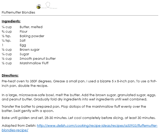 Flutternutter Blondies snippet