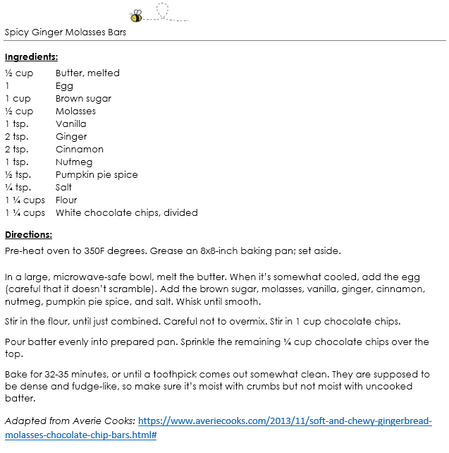 Spicy Ginger Molasses Bars snippet