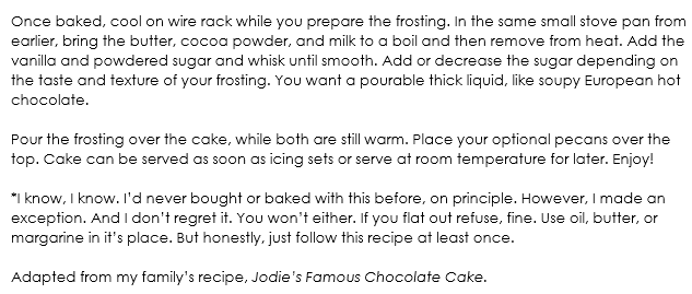 Texas Chocolate Sheet Cake snippet 2