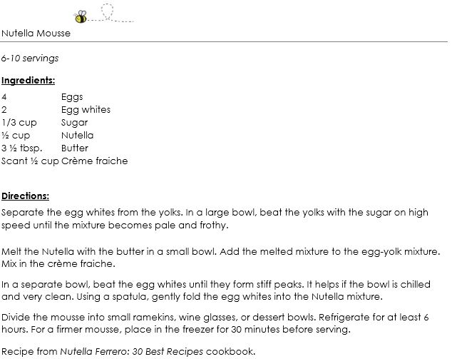 Nutella Mousse snippet