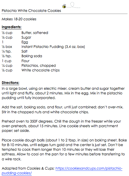Pistachio White Chocolate Cookies snippet