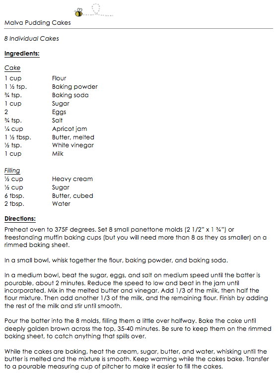 Malva Pudding Cakes snippet 1
