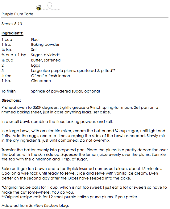 Purple Plum Torte snippet