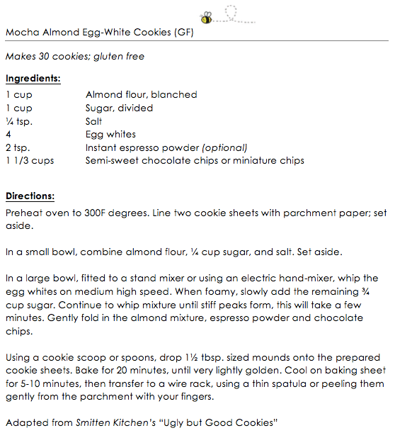 Mocha Almond Egg-white cookies (GF) snippet