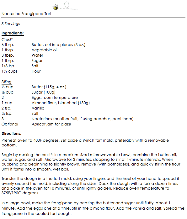 Nectarine Frangipane Tart snippet 1