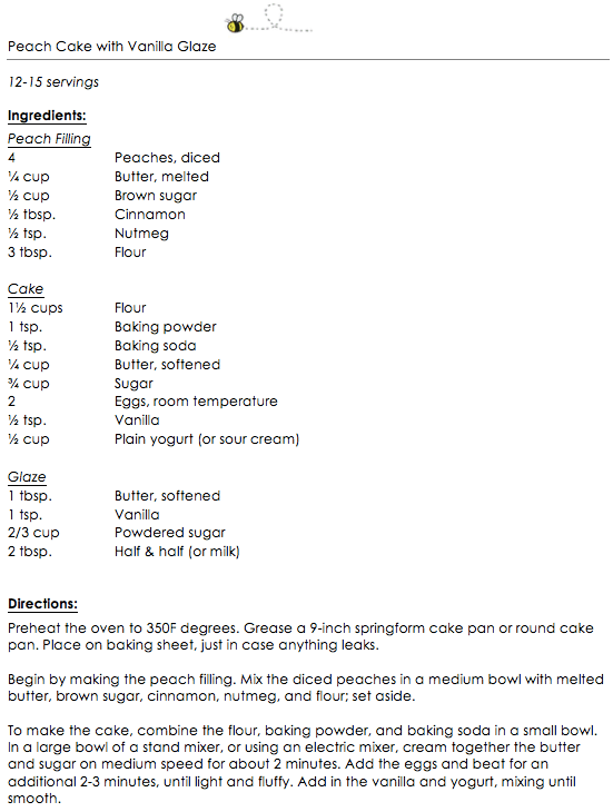 Peach Cake with Vanilla Glaze snippet 1