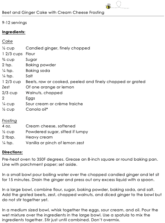 beet &amp; ginger cake with cream cheese frosting snippet 1
