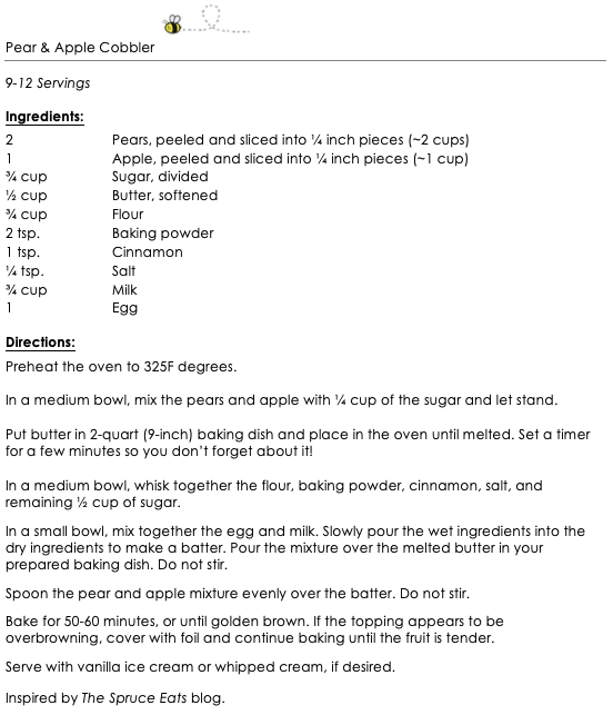 pear &amp; apple cobbler snippet