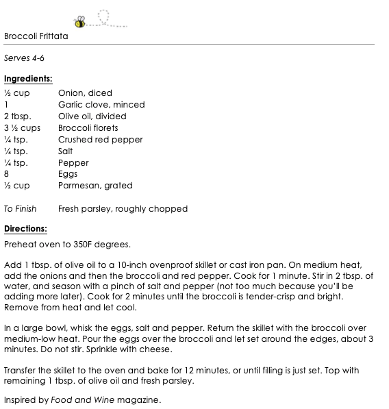 Broccoli Frittata snippet