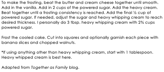 Banana Cake with Cream Cheese Frosting snippet 2