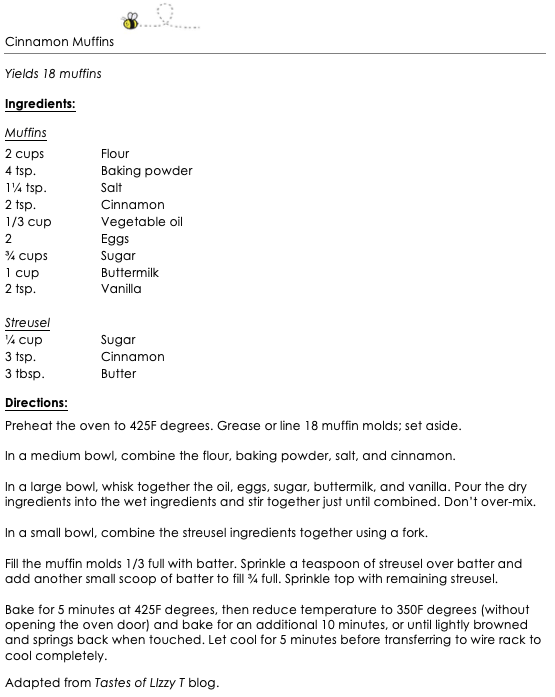 Cinnamon Muffins snippet