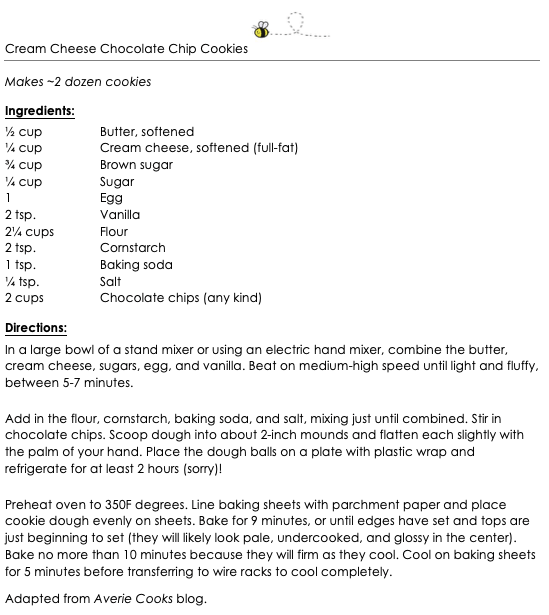 Cream Cheese Chocolate Chip Cookies snippet
