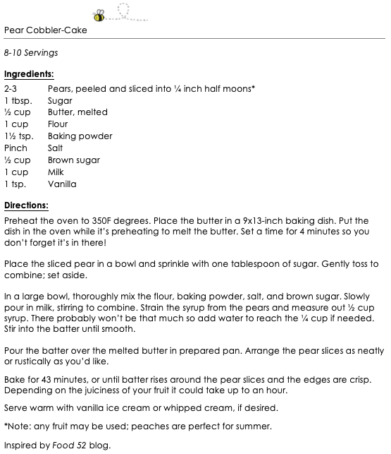 Pear Cobbler-Cake snippet