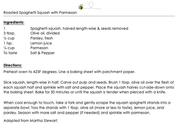 Roasted Spaghetti Squash with Pamesan snippet