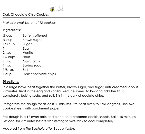Dark Chocolate Chip Cookies snippet