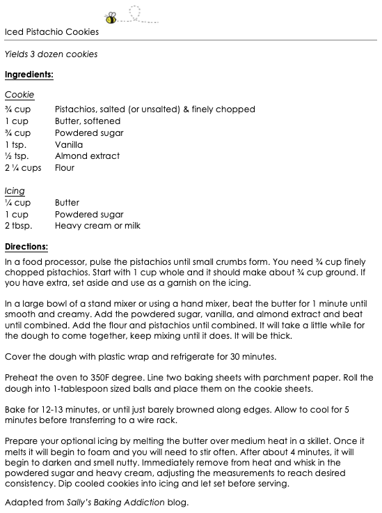 Iced Pistachio Cookies snippet