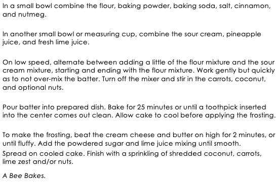 Tropical Carrot Cake Snippet 2