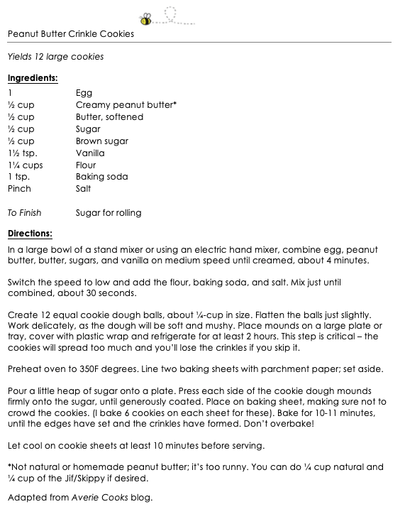 Peanut Butter Crinkle Cookies snippet