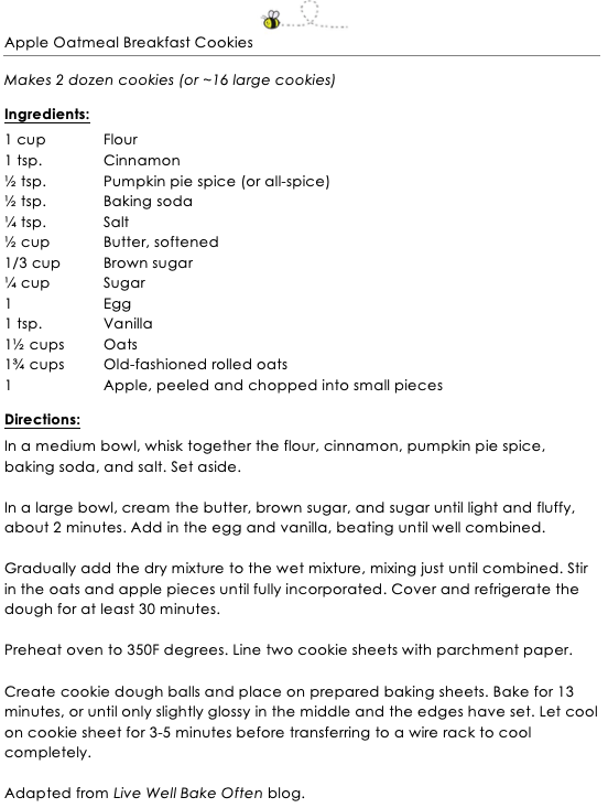 Apple Oatmeal Breakfast Cookies snippet