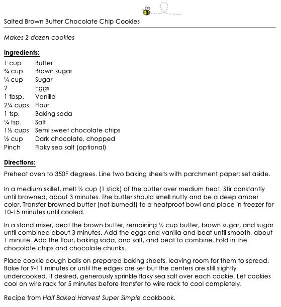 Salted Brown Butter Chocolate Chip Cookies snippet